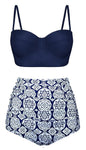High Waist Bikinis Women Swimsuit Plus Size Swimwear Bathing Suits Retro Floral Push Up Bikini Set Beach Wear Biquini