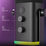 Dynamic Microphone with Touch Mute Button,Headphone jack,I/O Controls,for PC PS5/4 mixer,Gaming MIC Ampligame AM8