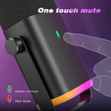 Dynamic Microphone with Touch Mute Button,Headphone jack,I/O Controls,for PC PS5/4 mixer,Gaming MIC Ampligame AM8