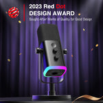 Dynamic Microphone with Touch Mute Button,Headphone jack,I/O Controls,for PC PS5/4 mixer,Gaming MIC Ampligame AM8