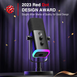 Dynamic Microphone with Touch Mute Button,Headphone jack,I/O Controls,for PC PS5/4 mixer,Gaming MIC Ampligame AM8