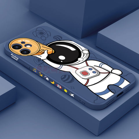 Cute Astronaut Phone Case For iPhone - Blue WYJ
