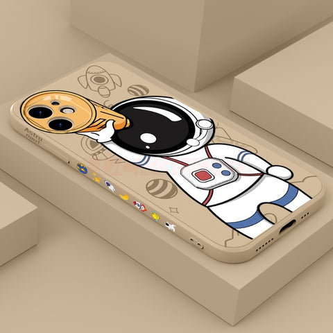 Cute Astronaut Phone Case For iPhone - Khaki
