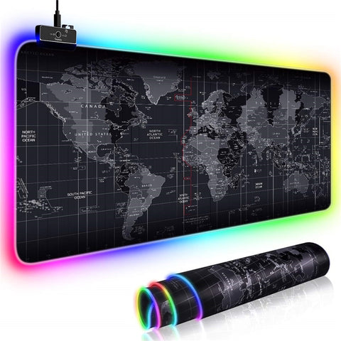 Extended RGB Gaming Mouse Pad World Map